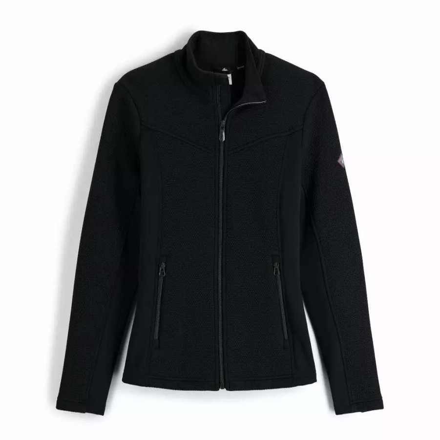 Tops * | Spyder Womens Encore Full Zip Black Black