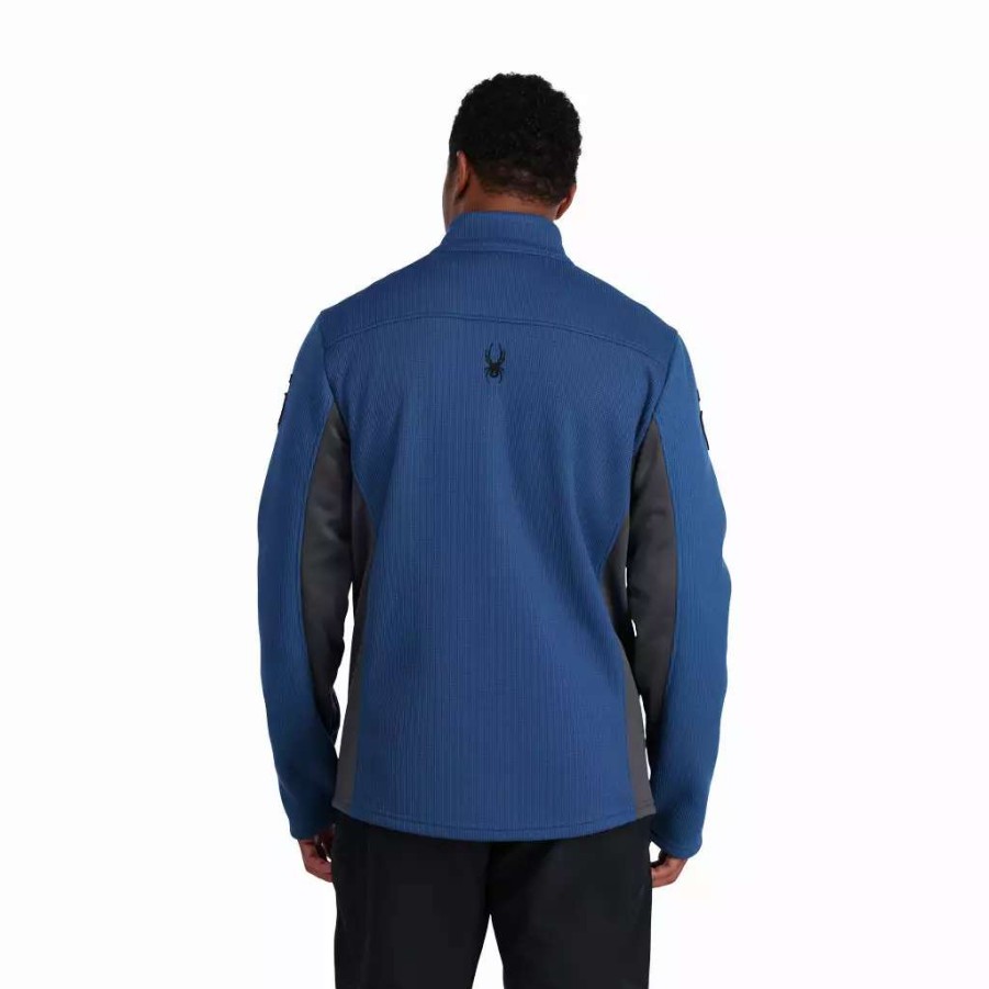 Fleece & Sweaters * | Spyder Mens Bandit Wengen Full Zip Abyss Citron