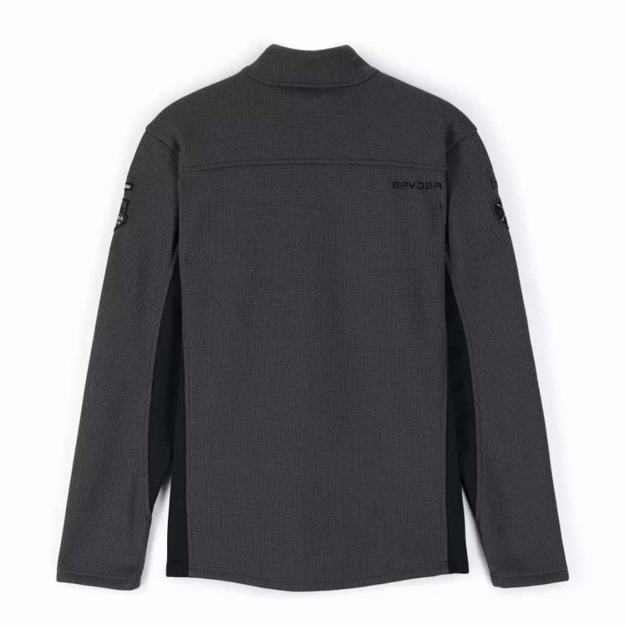 Fleece & Sweaters * | Spyder Mens Bandit Wengen Half Zip Ebony Black