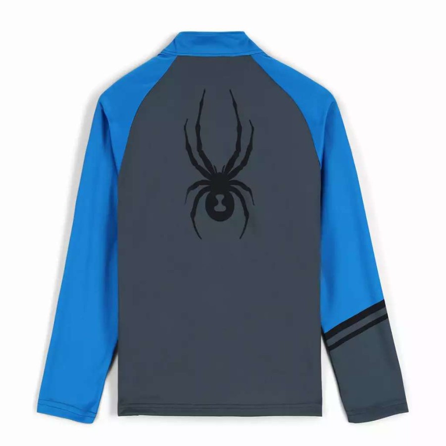 Kids * | Spyder Big Boys Web Half Zip Ebony Collegiate