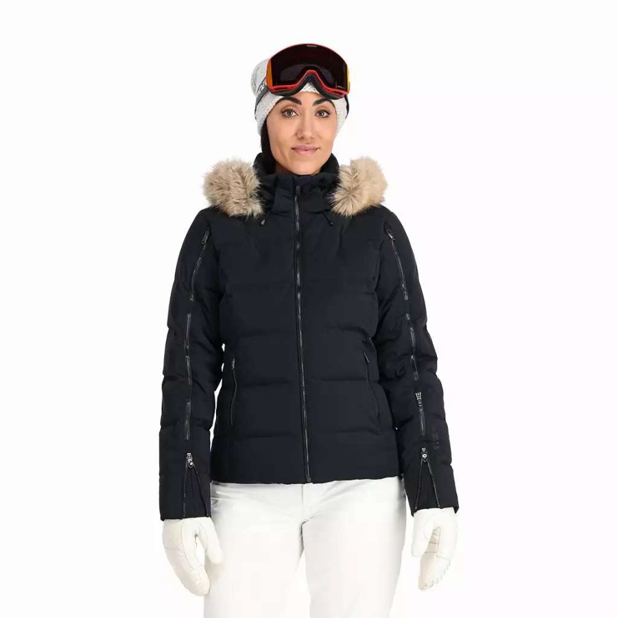 Jackets * | Spyder Womens Falline Faux Fur Black