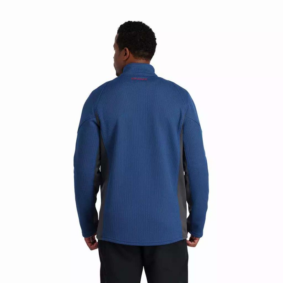 Fleece & Sweaters * | Spyder Mens Bandit Half Zip Abyss Volcano