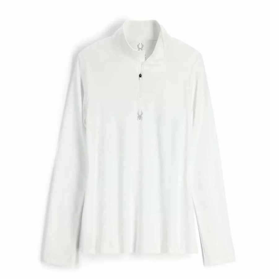 Tops * | Spyder Womens Tempting Half Zip Wtw White White