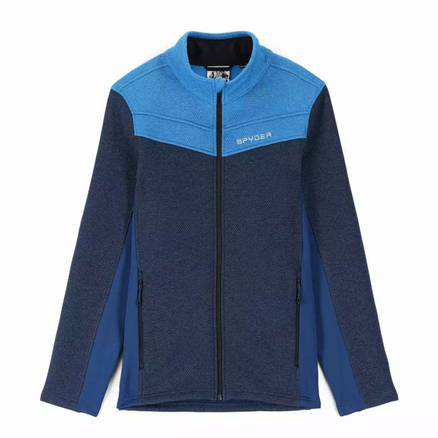 Fleece & Sweaters * | Spyder Mens Encore Full Zip Abyss Collegiate