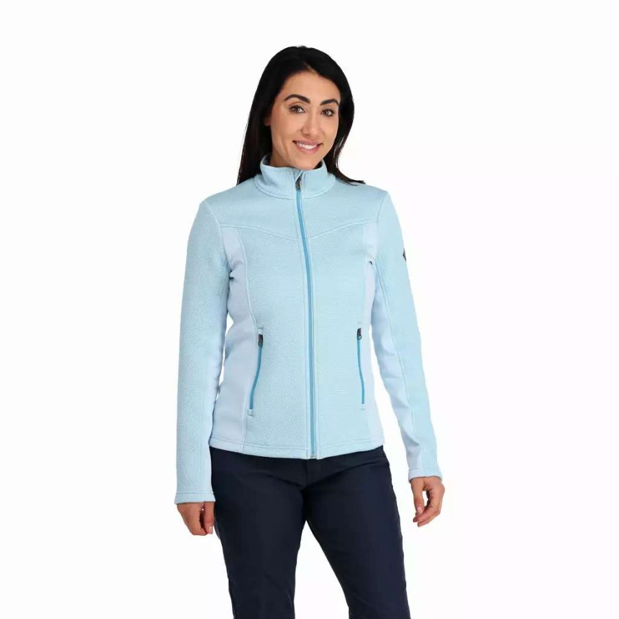 Tops * | Spyder Womens Encore Full Zip Frost Frost