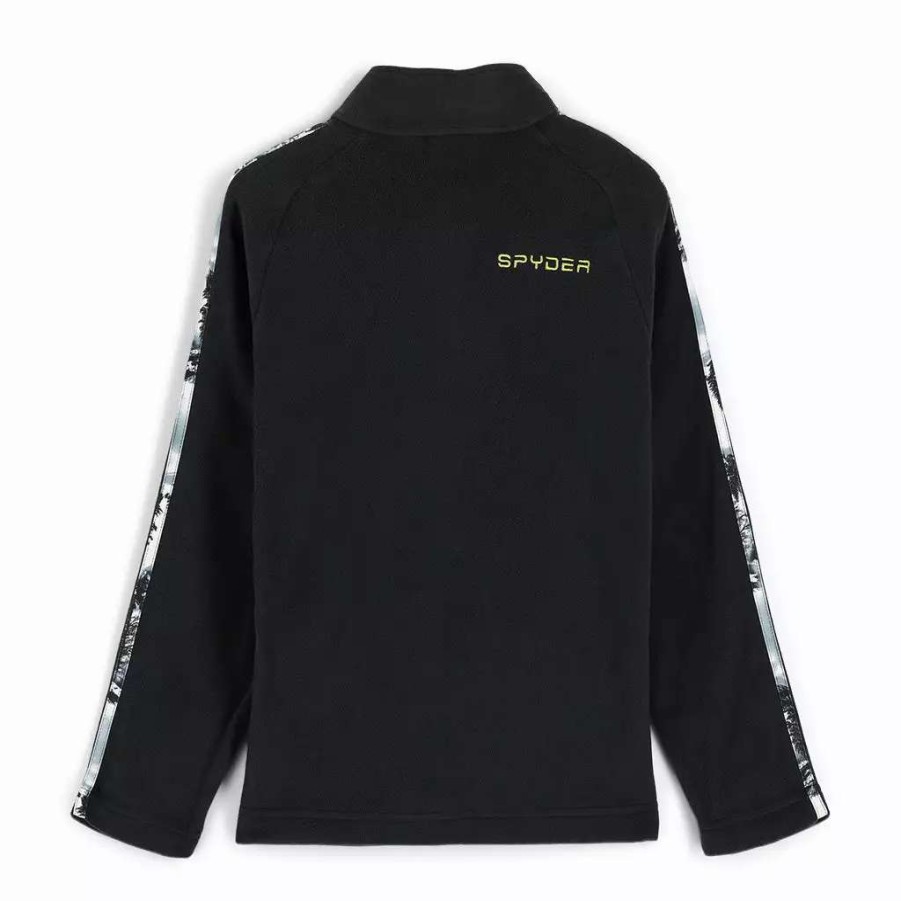 Kids * | Spyder Youth Speed Half Zip Black