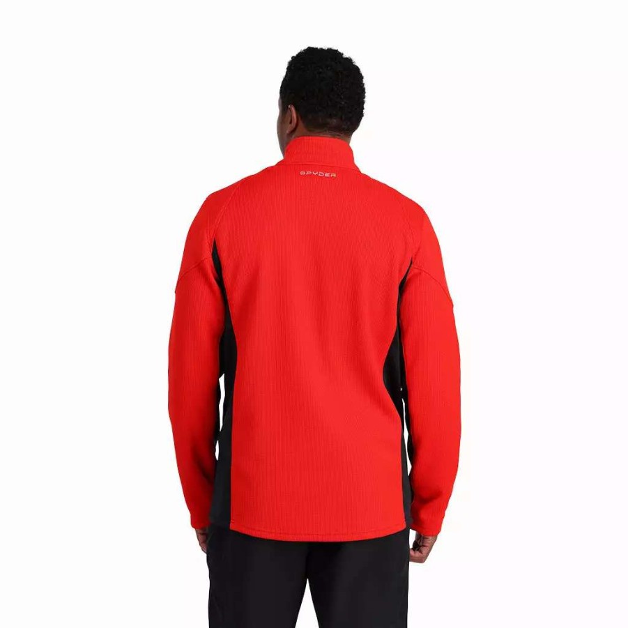 Fleece & Sweaters * | Spyder Mens Bandit Full Zip Volcano Black