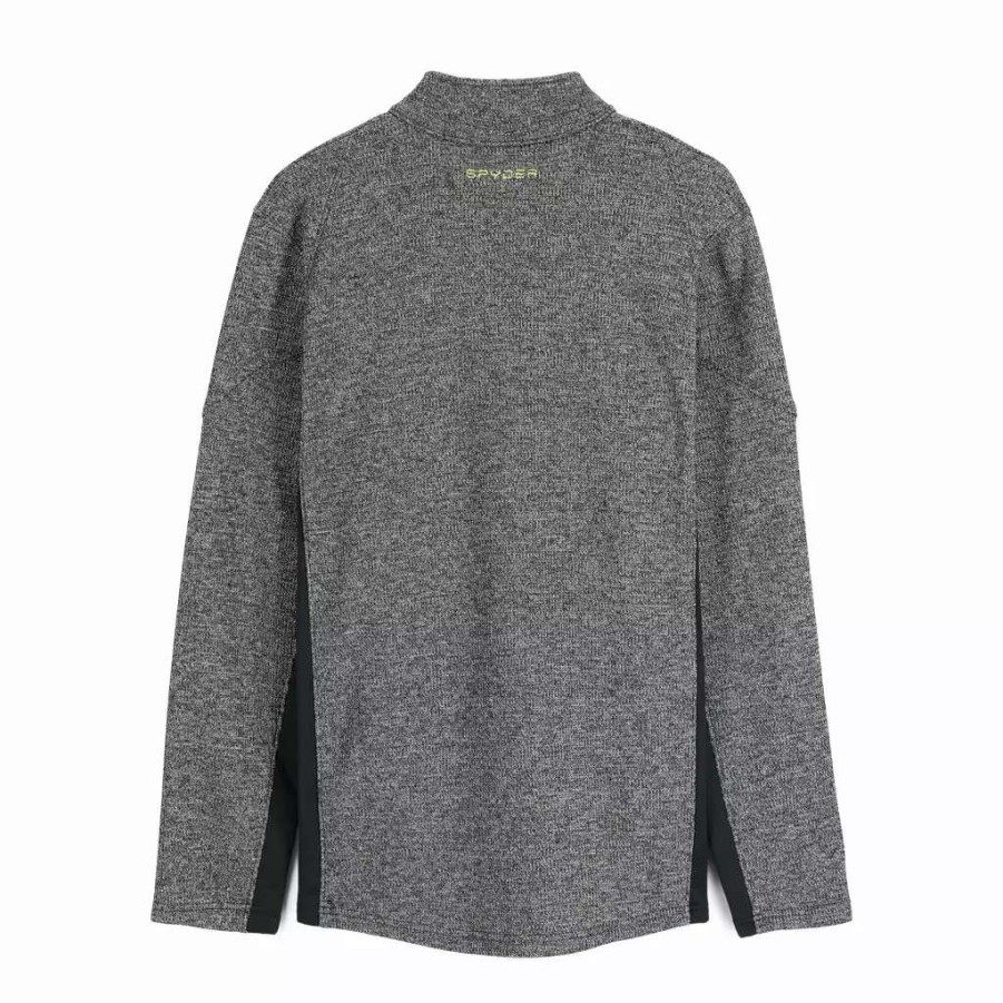 Fleece & Sweaters * | Spyder Mens Bandit Half Zip Black Citron