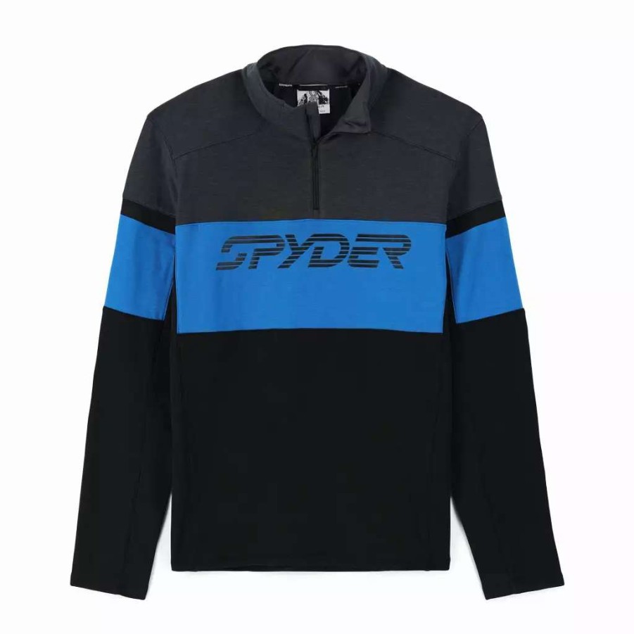 Fleece & Sweaters * | Spyder Mens Speed Half Zip Black Collegiate