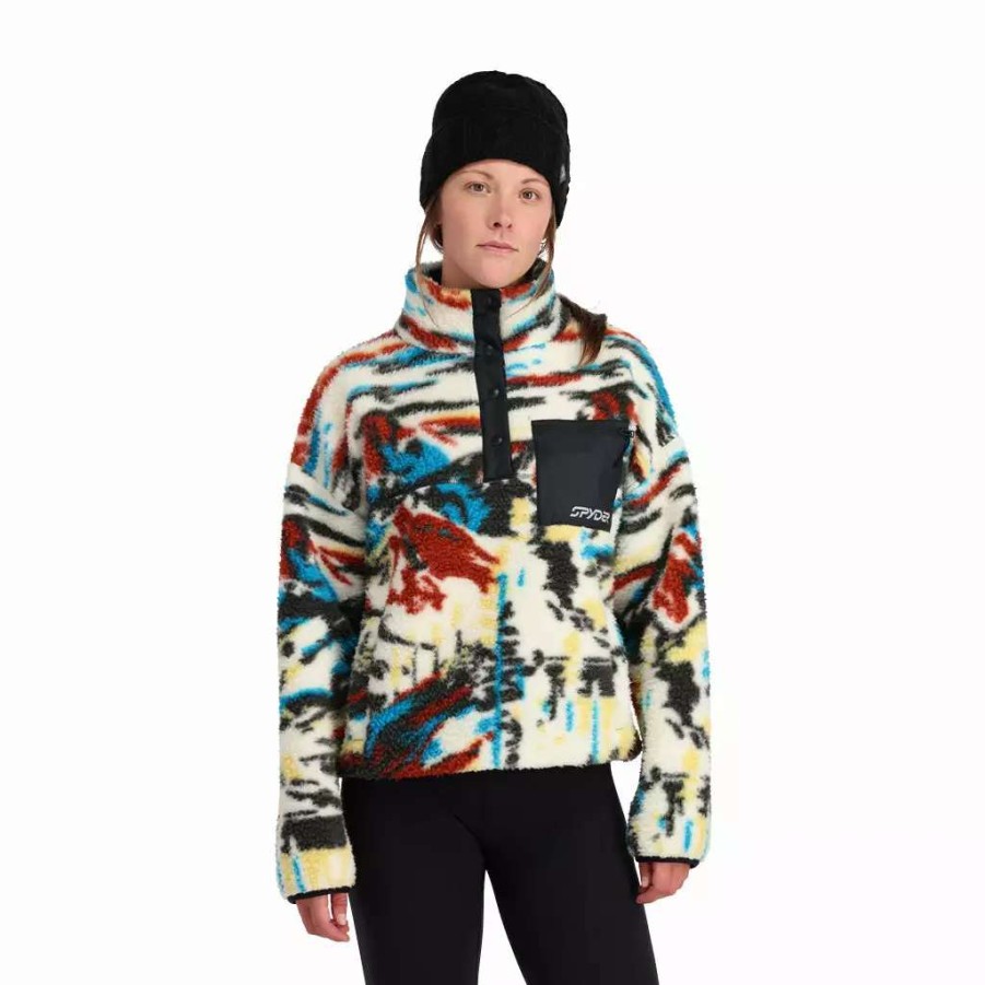 Tops * | Spyder Womens Sherman Sherpa Vanilla Paint By Numbers