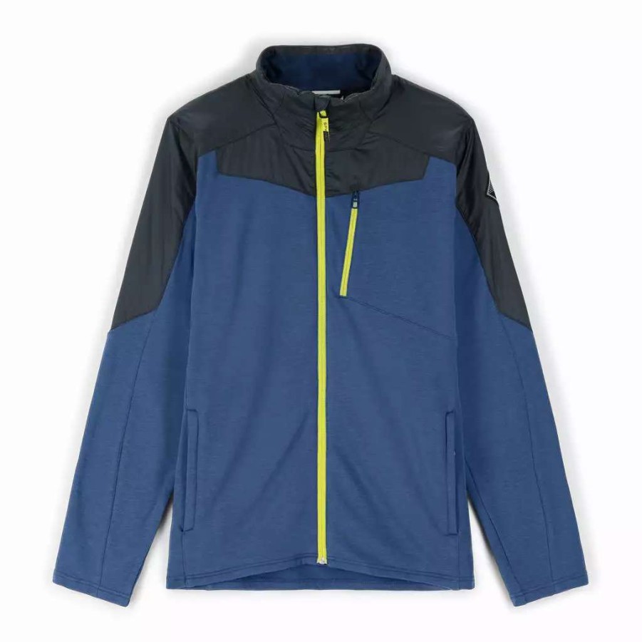 Fleece & Sweaters * | Spyder Mens Leader Graphene Full Zip Abyss Citron