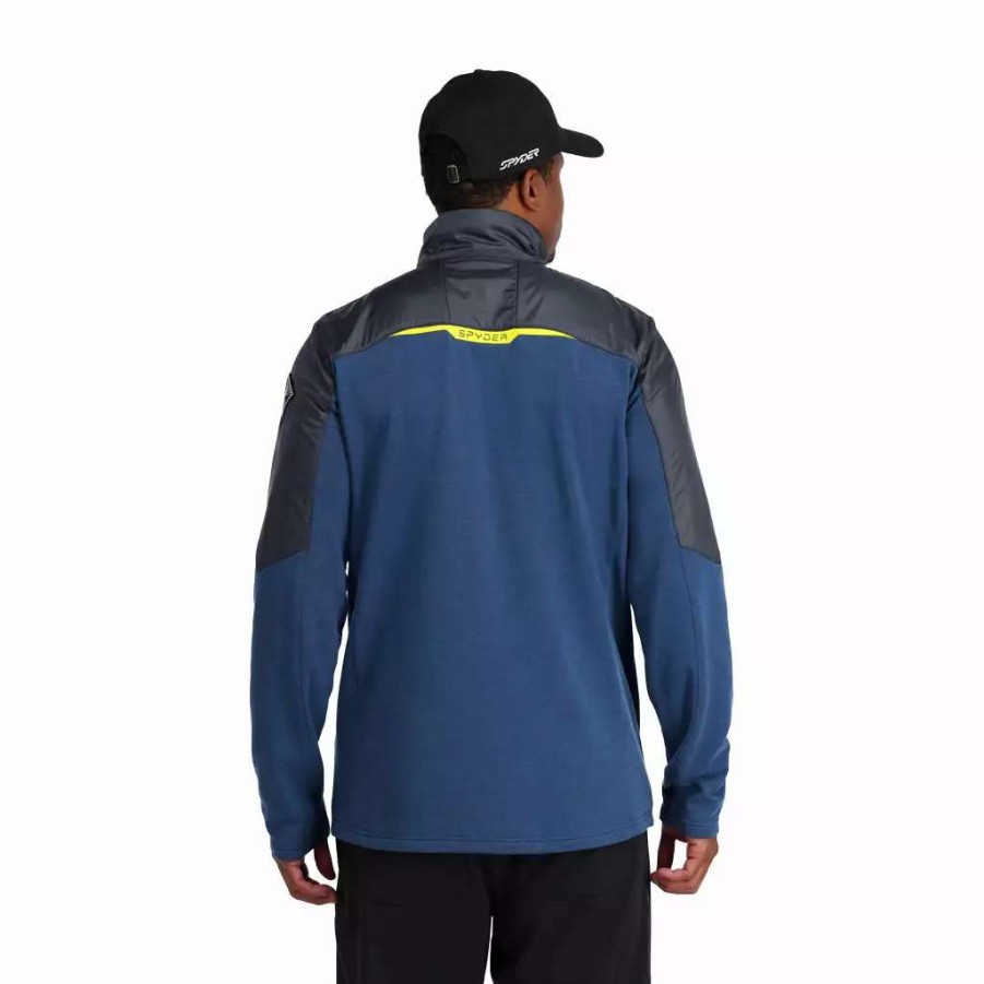 Fleece & Sweaters * | Spyder Mens Leader Graphene Full Zip Abyss Citron