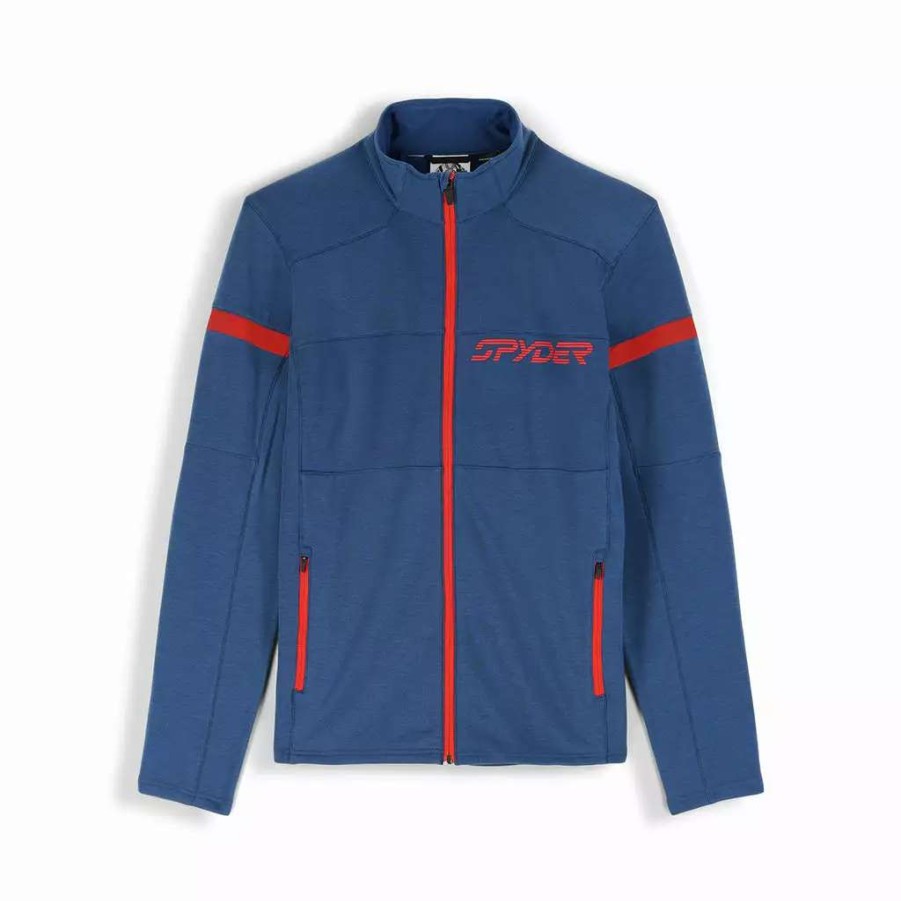 Fleece & Sweaters * | Spyder Mens Speed Full Zip Abyss Volcano