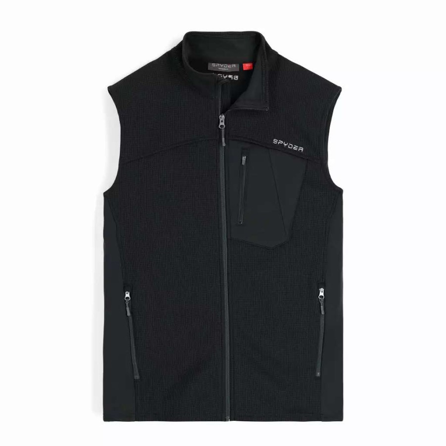 Fleece & Sweaters * | Spyder Mens Bandit Vest Black