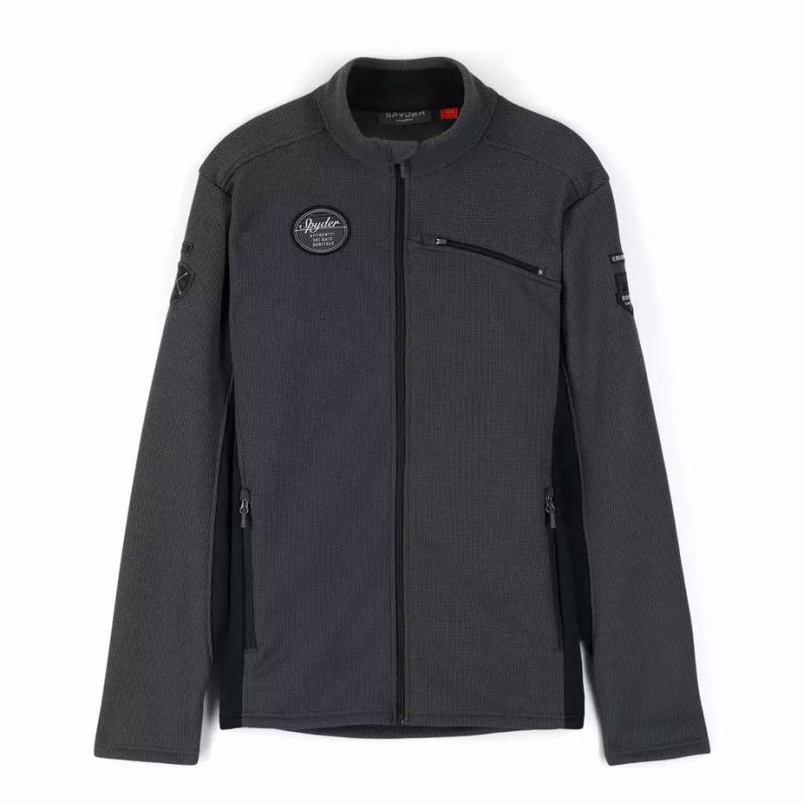 Fleece & Sweaters * | Spyder Mens Bandit Wengen Full Zip Ebony