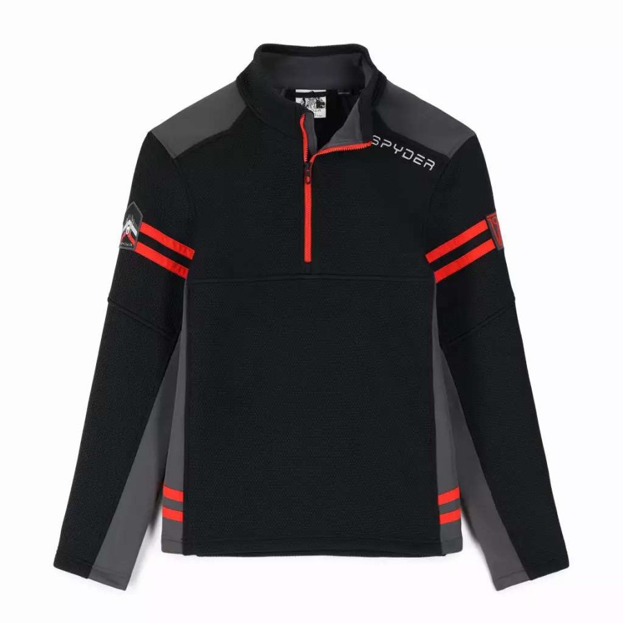 Fleece & Sweaters * | Spyder Mens Wengen Half Zip Black