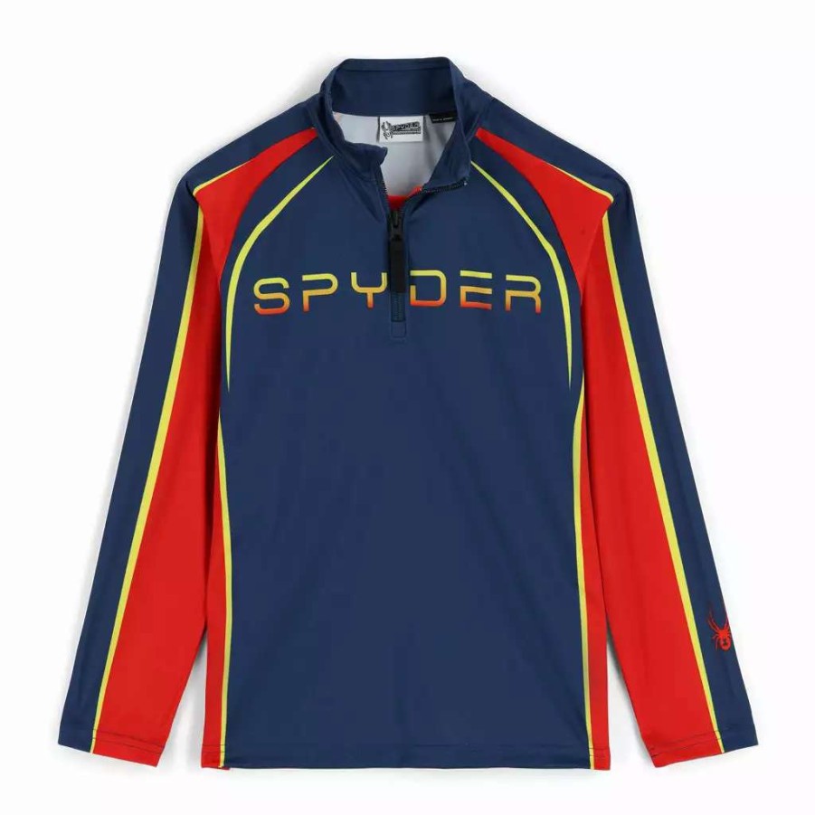 Kids * | Spyder Big Boys Downhill Half Zip Abyss