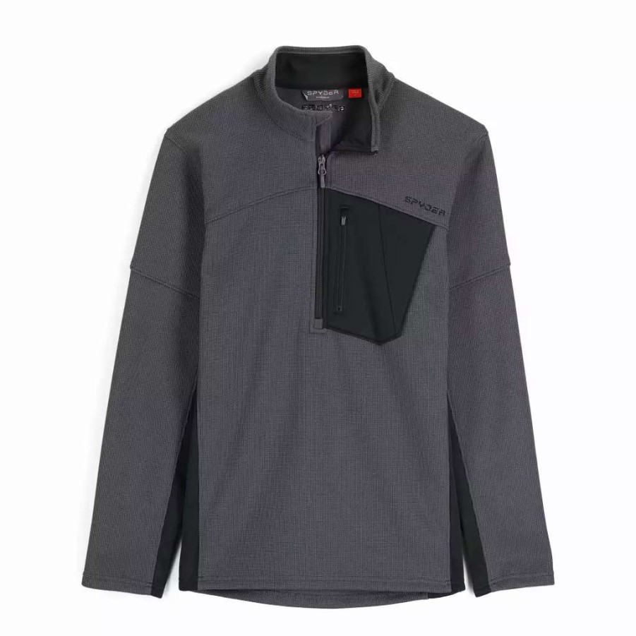 Fleece & Sweaters * | Spyder Mens Bandit Half Zip Ebony