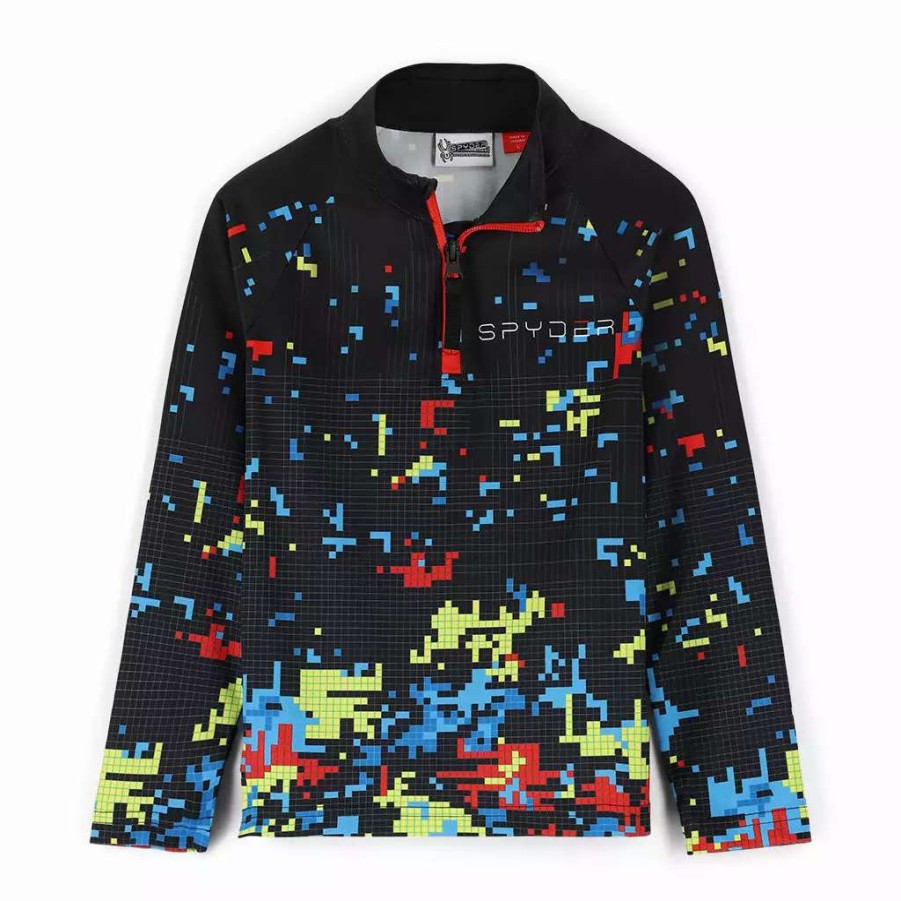 Kids * | Spyder Little Boys Digital Half Zip Digi Bug