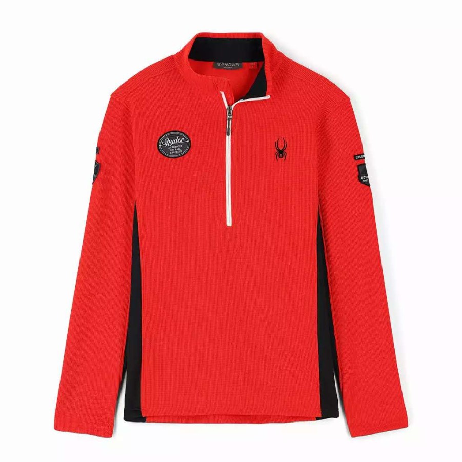 Fleece & Sweaters * | Spyder Mens Bandit Wengen Half Zip Volcano