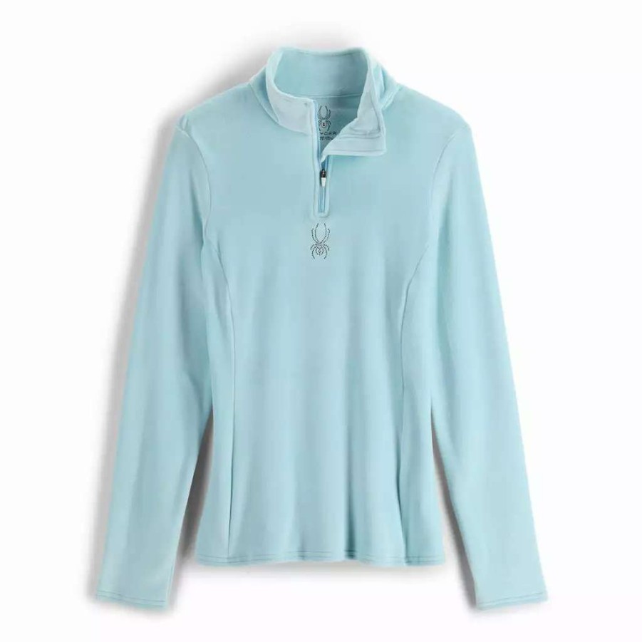 Tops * | Spyder Womens Shimmer Bug Half Zip Frost