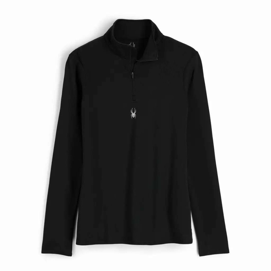 Tops * | Spyder Womens Tempting Half Zip Black Black