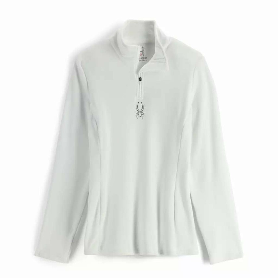 Tops * | Spyder Womens Shimmer Bug Half Zip White