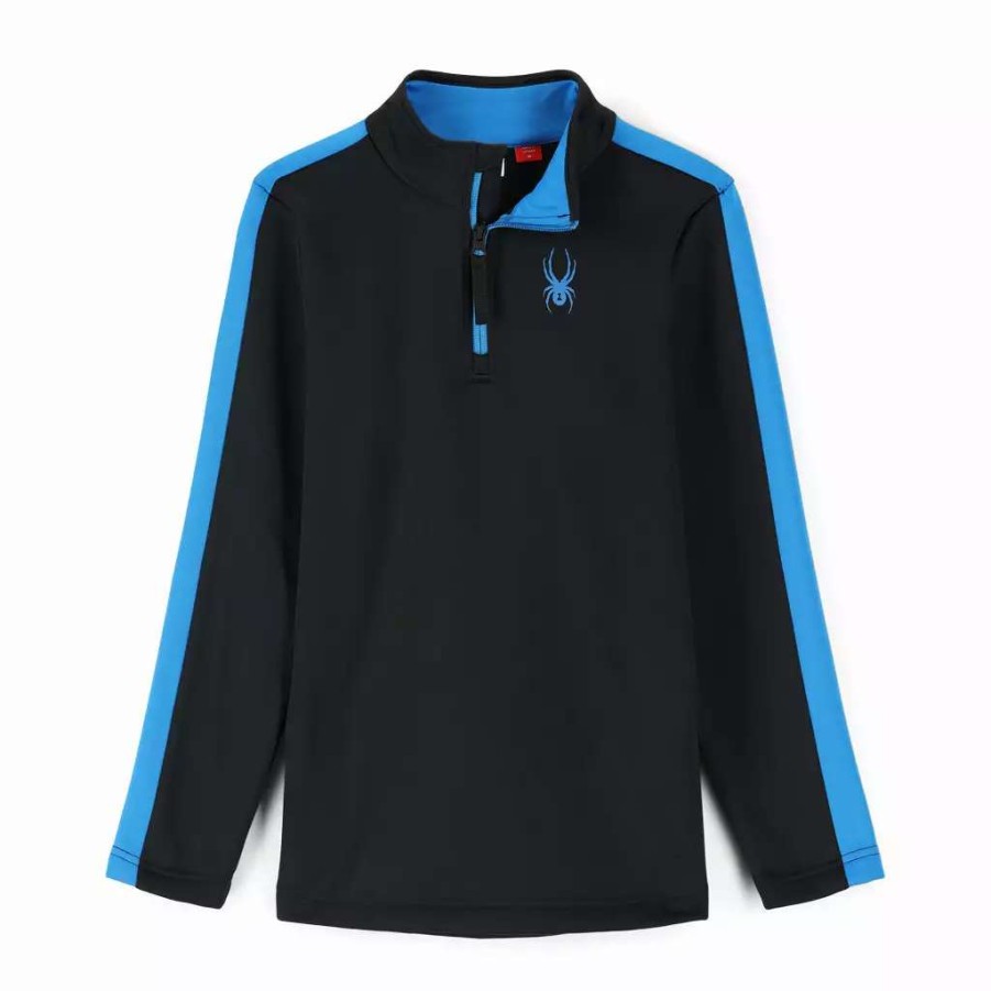 Kids * | Spyder Big Boys Base Half Zip Black