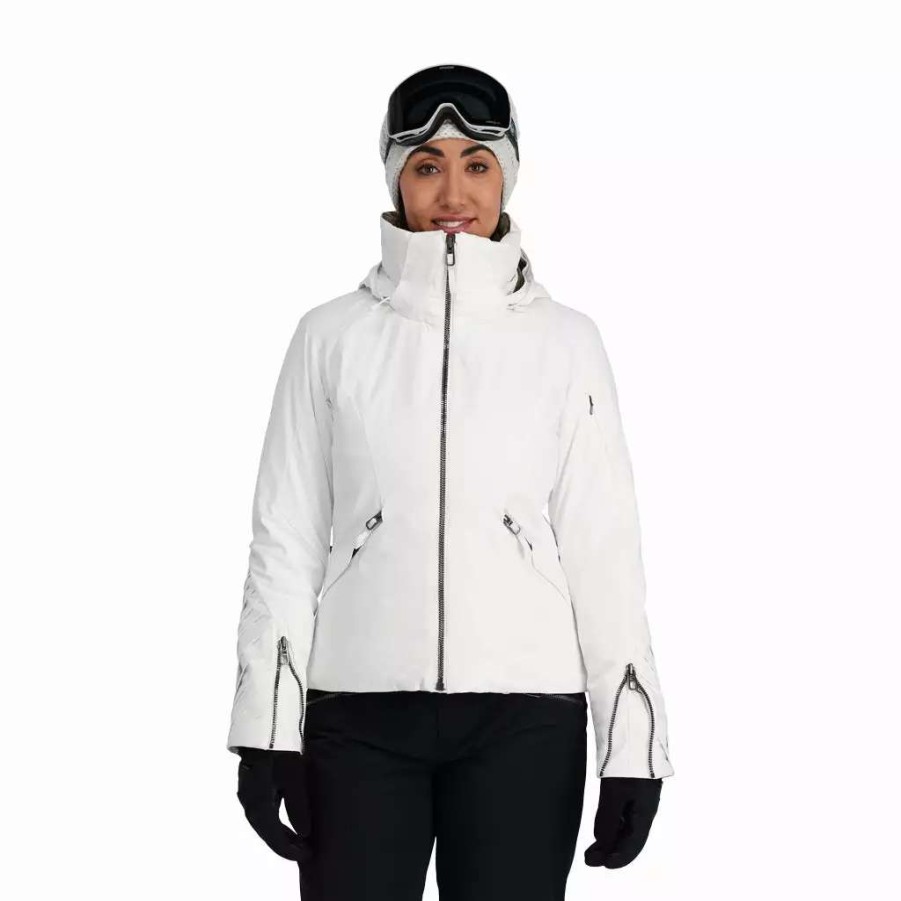 Jackets * | Spyder Womens Pinnacle No Faux Fur White