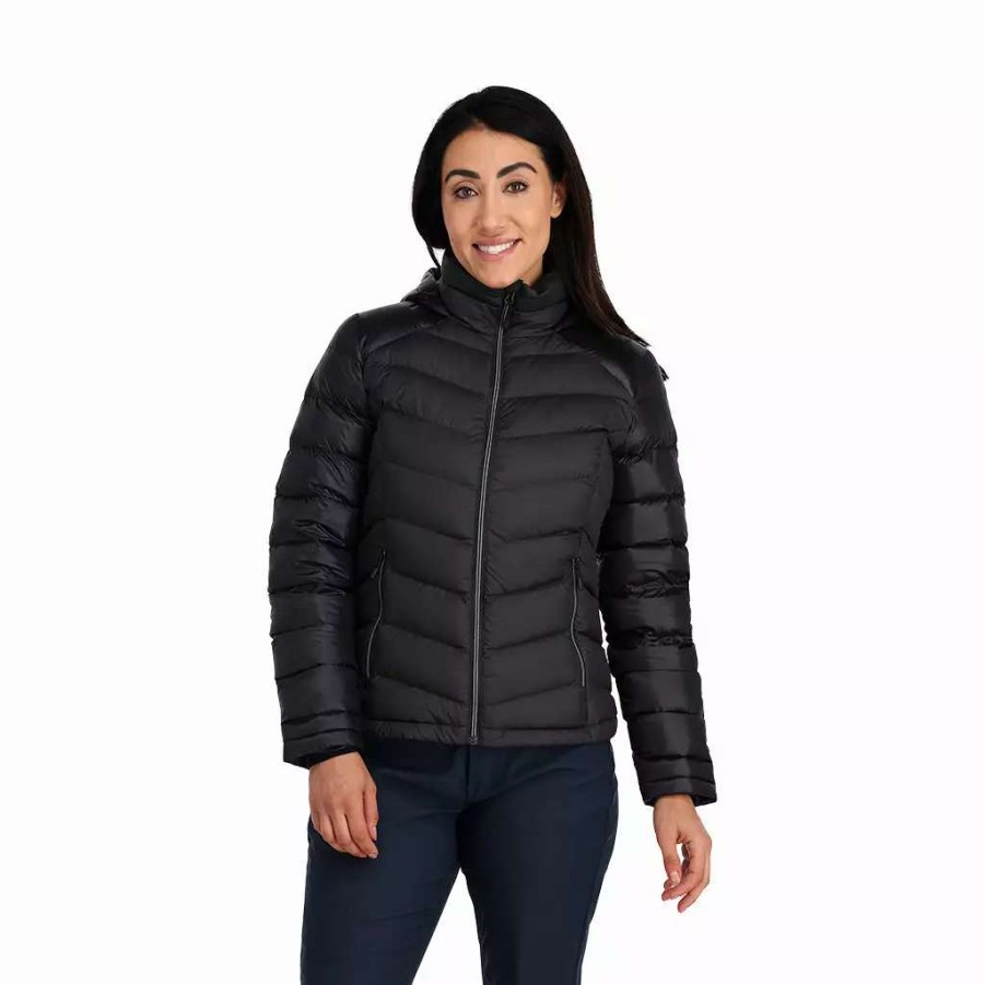 Jackets * | Spyder Womens Timeless Hooded Black Black