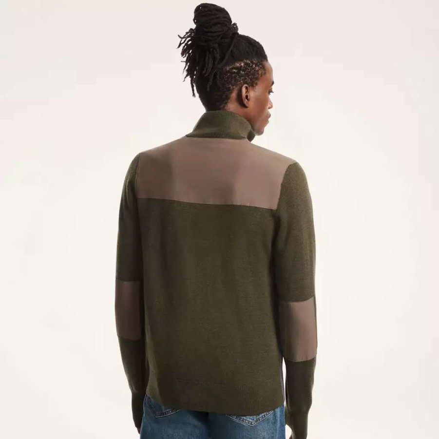 Fleece & Sweaters * | Mens Spyder X Brooks Brothers Colorblock Olive Green