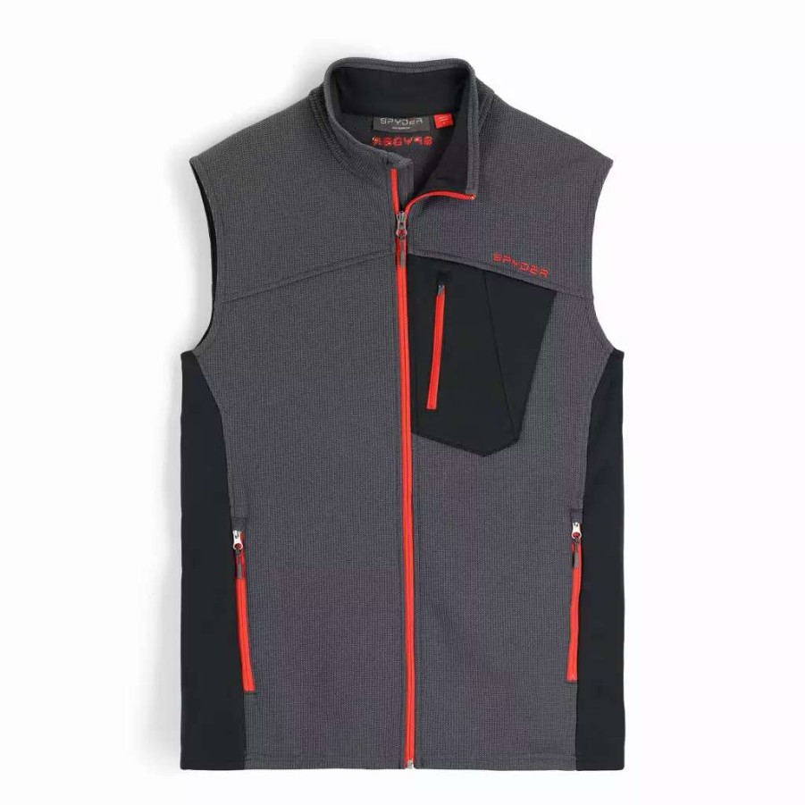 Fleece & Sweaters * | Spyder Mens Bandit Vest Ebony