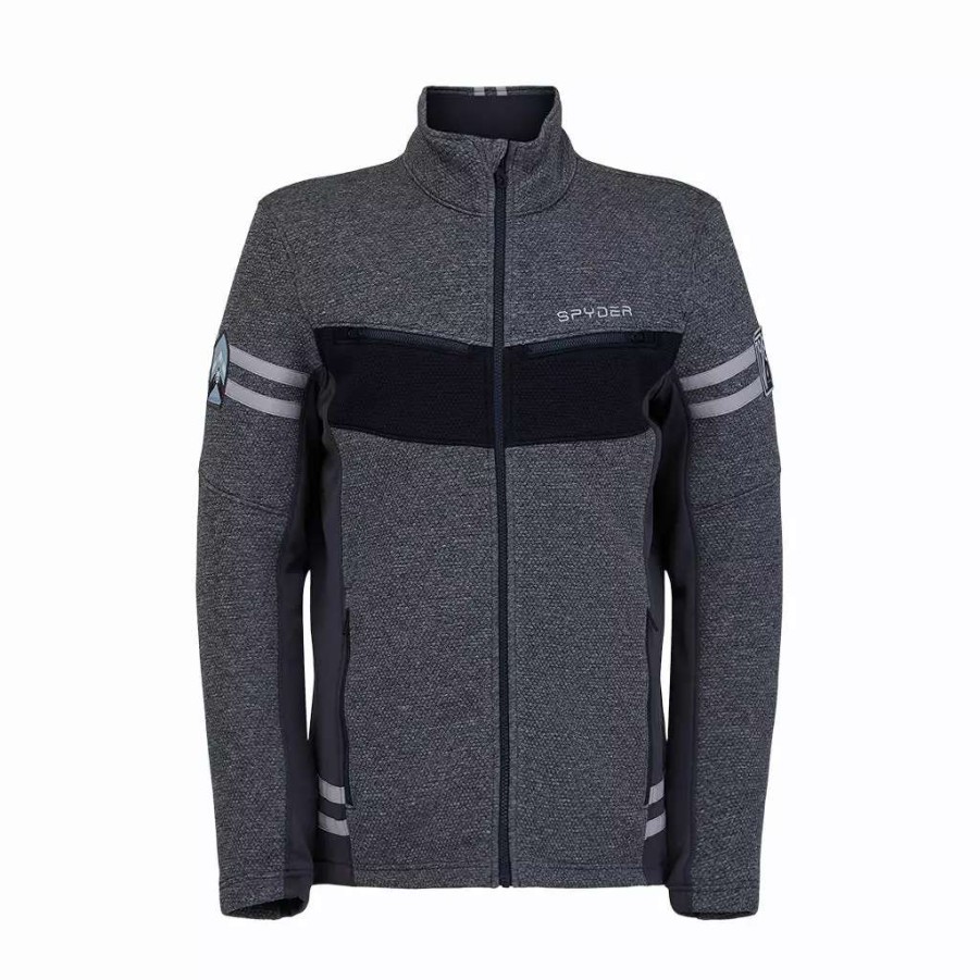 Fleece & Sweaters * | Spyder Mens Wengen Full Zip (2021) Ebony