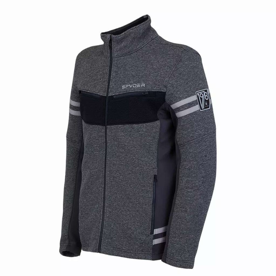 Fleece & Sweaters * | Spyder Mens Wengen Full Zip (2021) Ebony