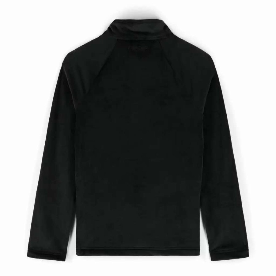 Kids * | Spyder Big Girls Shimmer Bug Half Zip Black