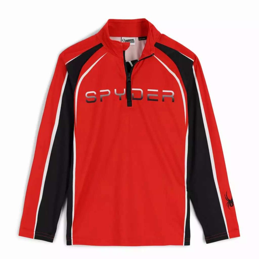 Kids * | Spyder Big Boys Downhill Half Zip Volcano