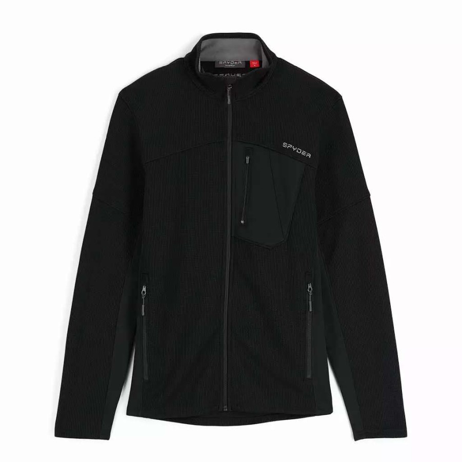 Fleece & Sweaters * | Spyder Mens Bandit Full Zip Black