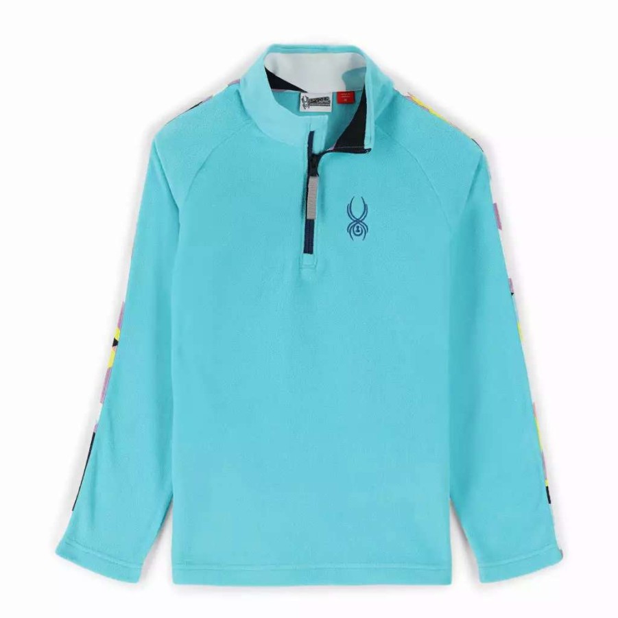 Kids * | Spyder Youth Speed Half Zip Bahama Blue