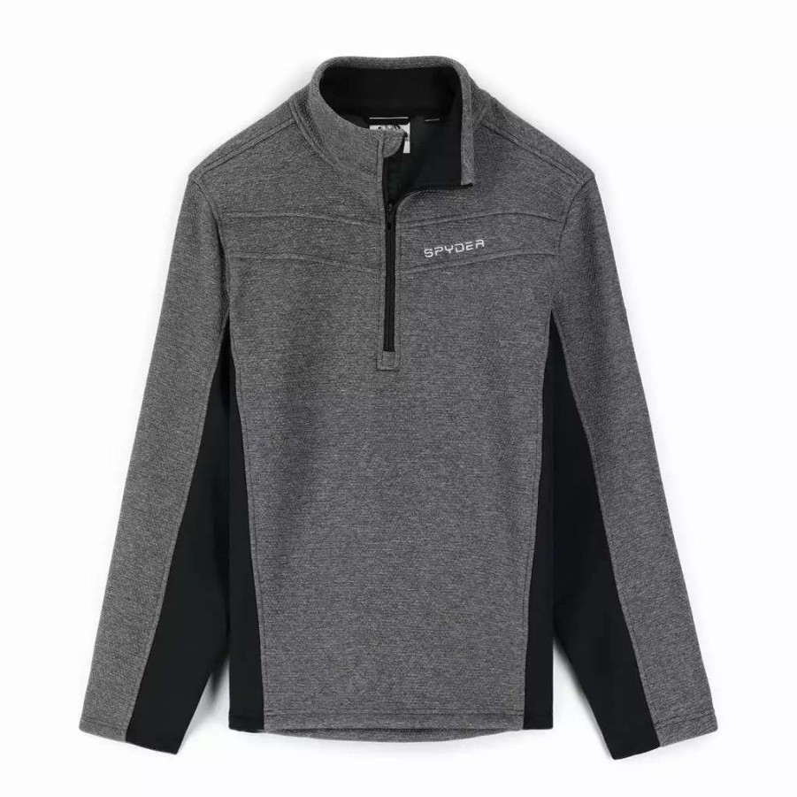 Fleece & Sweaters * | Spyder Mens Encore Half Zip Ebony Black