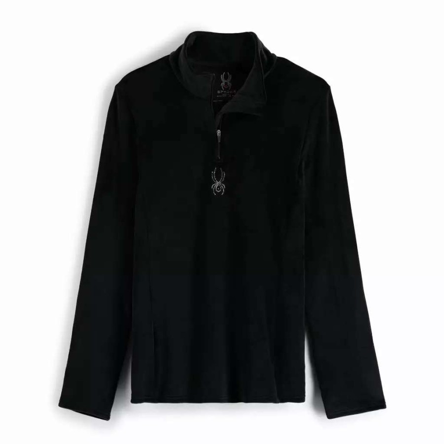 Tops * | Spyder Womens Shimmer Bug Half Zip Black