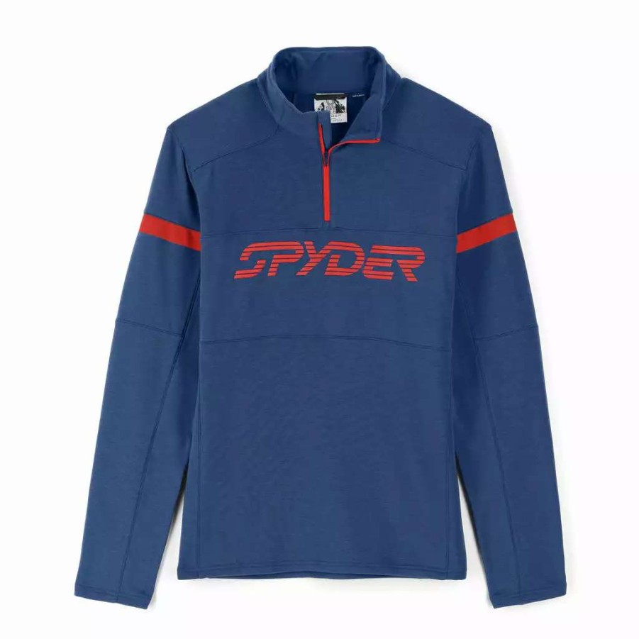 Fleece & Sweaters * | Spyder Mens Speed Half Zip Abyss Volcano