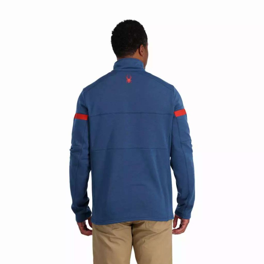 Fleece & Sweaters * | Spyder Mens Speed Half Zip Abyss Volcano