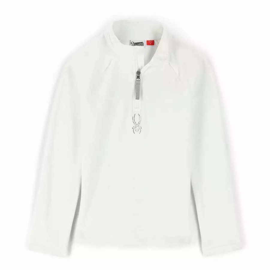 Kids * | Spyder Big Girls Shimmer Bug Half Zip White