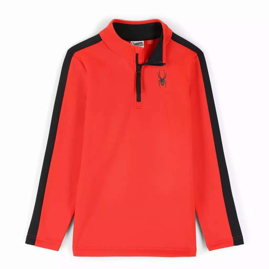 Kids * | Spyder Big Boys Base Half Zip Volcano