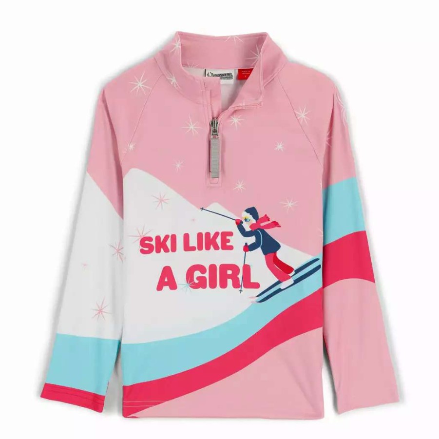 Kids * | Spyder Little Girls Reflect Half Zip Petal