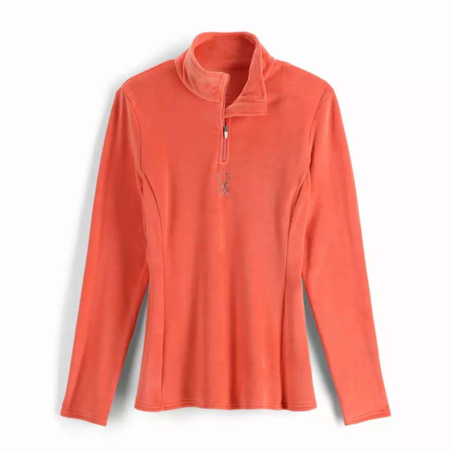 Tops * | Spyder Womens Shimmer Bug Half Zip Tropic