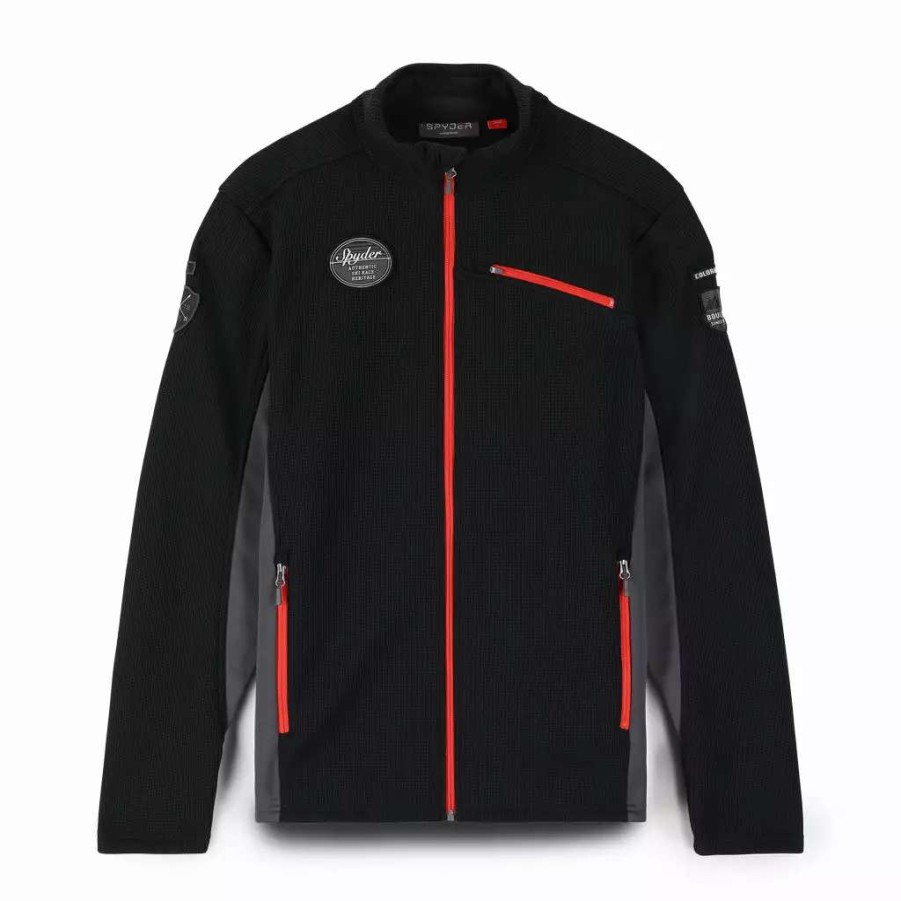 Fleece & Sweaters * | Spyder Mens Bandit Wengen Full Zip Black