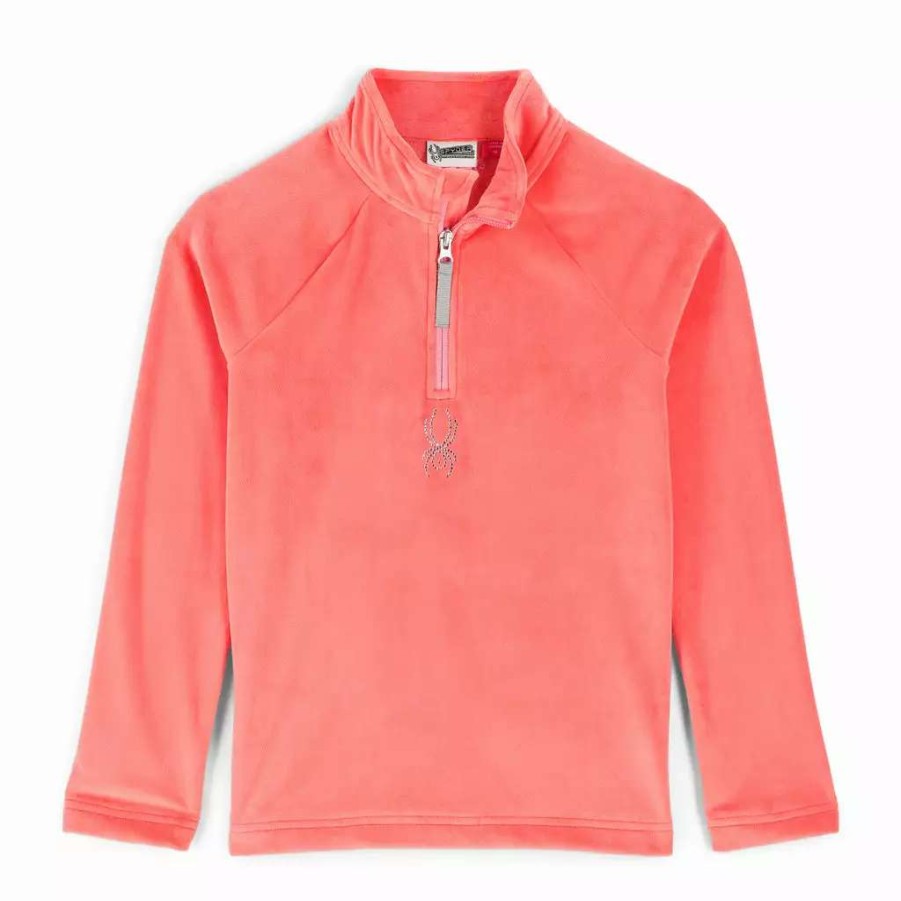 Kids * | Spyder Big Girls Shimmer Bug Half Zip Tropic