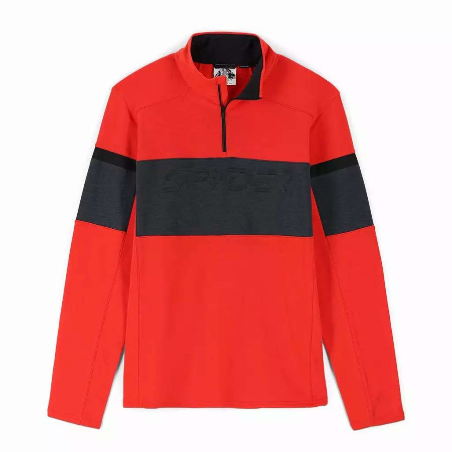 Fleece & Sweaters * | Spyder Mens Speed Half Zip Volcano Ebony