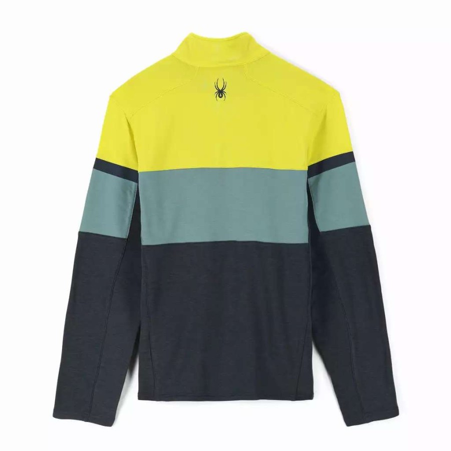 Fleece & Sweaters * | Spyder Mens Speed Half Zip Ebony Citron